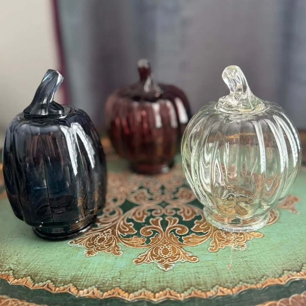 Target Bulleyes fluted, Glass 🎃 3/ Pumpkins 🎃 Decor